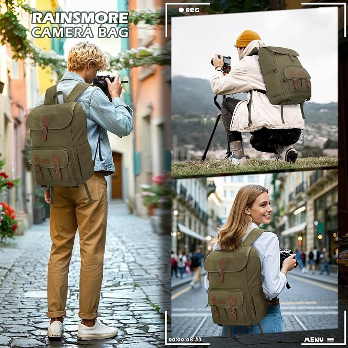 RAINSMORE Camera Bag Backpack for DSLR/SLR Mirrorless 15.6 Inch Laptop Camera - Image 3
