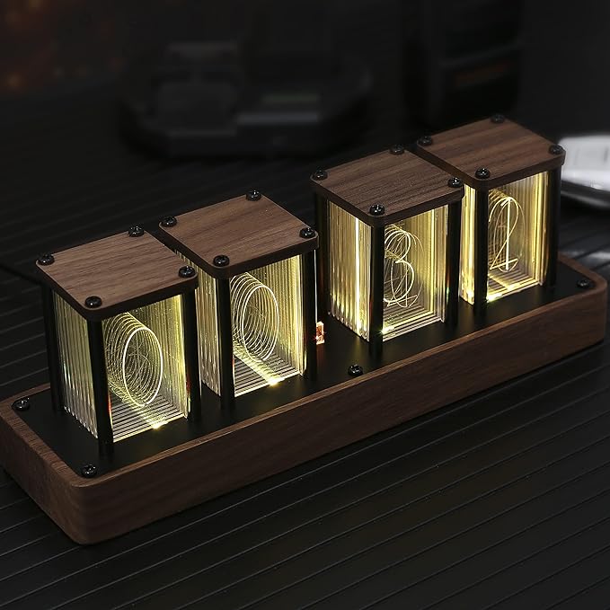ClocTeck Nixie Tube Clock Walnut Digital Clock, Support Wi-Fi Time SYNC by ClocTeck