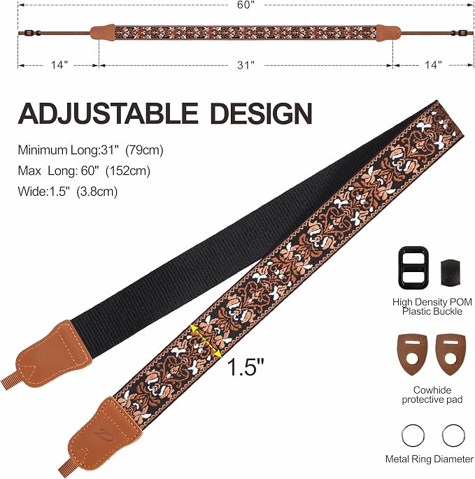 Padwa Lifestyle Brown Floral Camera Strap - Image 7