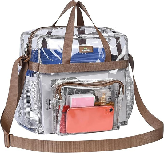 MAY TREE Clear Vinyl Tote Bag, Suitable by MAYTREE