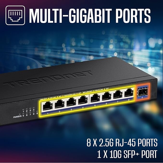 TRENDnet 9-Port Unmanaged 2.5G Switch - Image 6