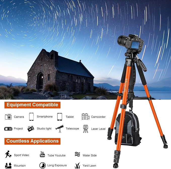 Tripod for Camera, Professional Heavy Duty Compact Camera Stand for Phone - Image 6