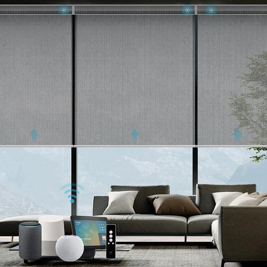 SmartWings Motorized Light Filtering Roller Shades Work by SmartWings