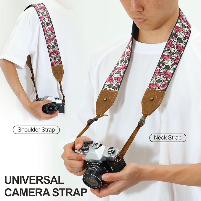 Padwa Lifestyle 2" Wide Classic Crazy Horse Art Cowhide Head Cotton Camera - Image 2
