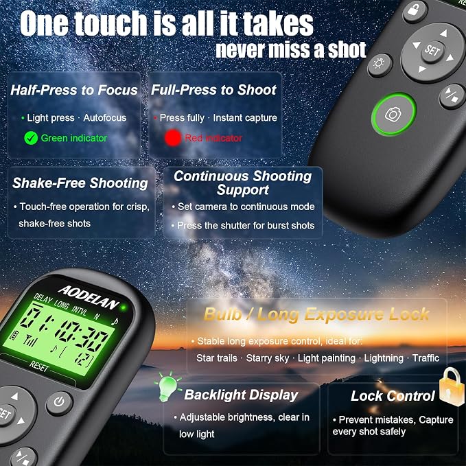 for Canon Cameras Wireless Rechargeable Timer Shutter Release Remote Control - Image 7