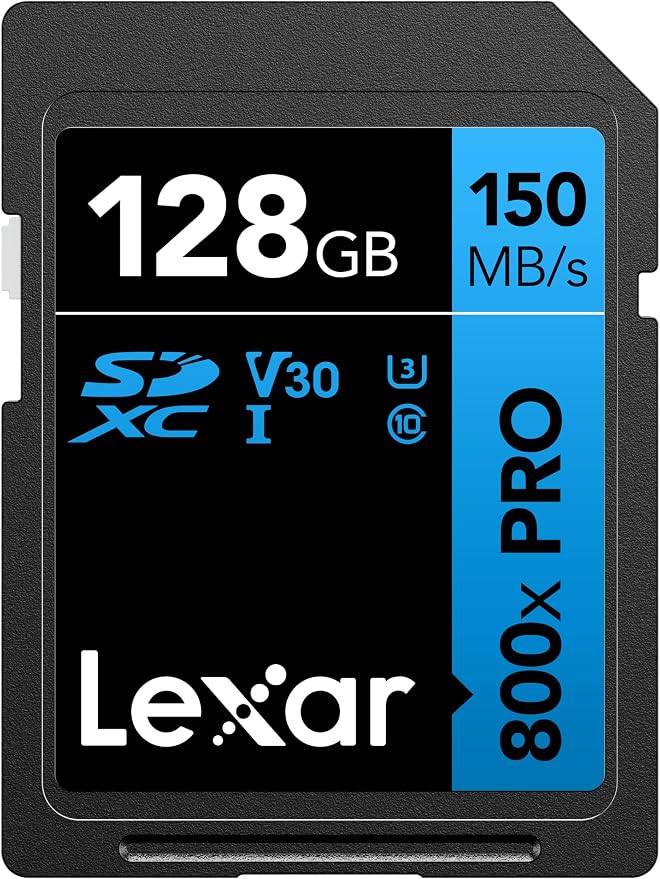 Lexar 128GB High-Performance 800x PRO SD Card, by Lexar