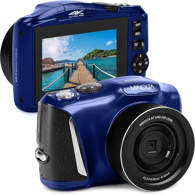 Minolta 64MP Digital Camera – 4K Ultra HD Video at 60FPS, 16x Digital Zoom by Minolta