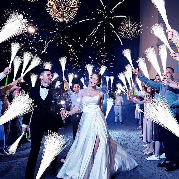 SHQDD 76 PCS White Fiber Optic Sticks, LED Fiber Wands, Fiber Optic Wand - Image 5