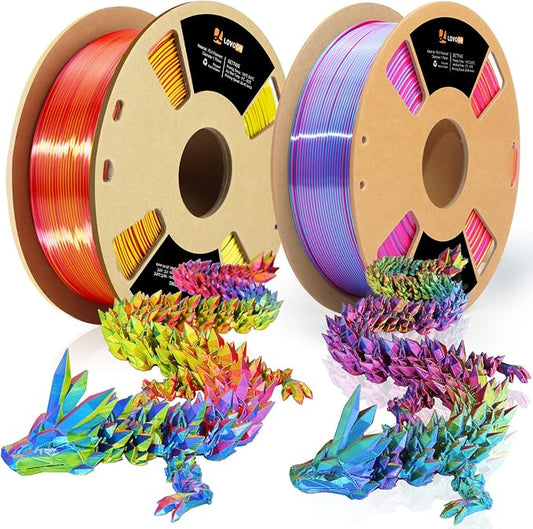 LOVOON Silk PLA 3D Printer Filament Bundle 2 KG, PLA Filament 1.75mm, Shiny by LOVOON