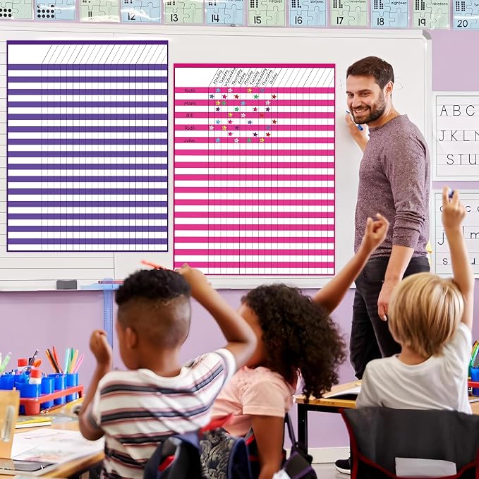 8 Pack Colorful Dry Erase Incentive Chart Multi-Color Classroom Laminated Dry - Image 6
