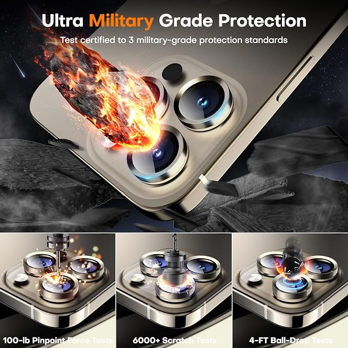 for iPhone 16 Pro/iPhone 16 Pro Max Camera Lens Protector, Tempered Glass - Image 4