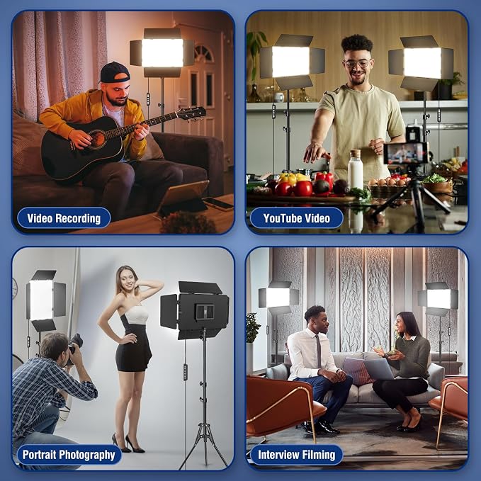 2 Pack LED Video Light Kit - Image 6