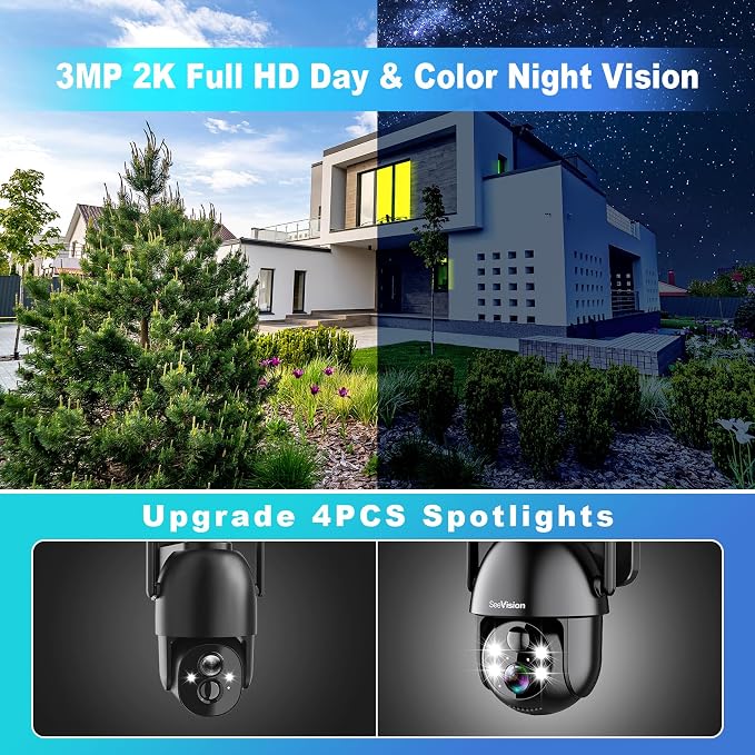 SeeVision Solar Security Cameras Wireless Outdoor, 2K PTZ WiFi 3MP Indoor - Image 3