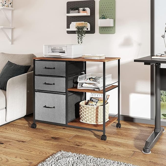 DEVAISE 3 Drawer Mobile File Cabinet, Rolling Printer Stand - Image 2