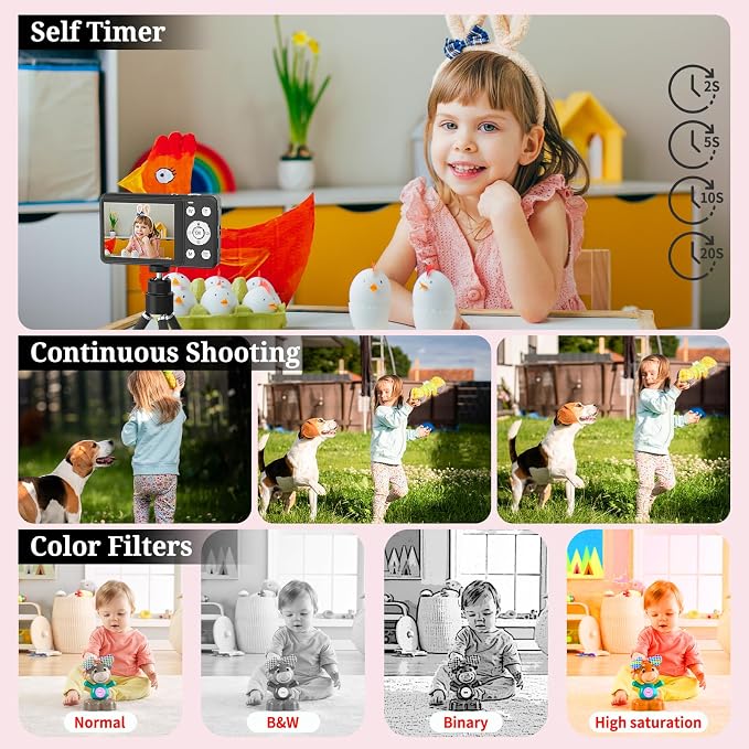 Forc Digital Camera, FHD 4K 64MP Point and Shoot Kids Digital Cameras - Image 5