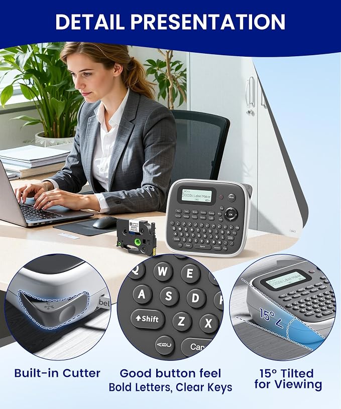 Label Maker Machine with Tape, Label Maker Waterproof Labels 12mm, D210s - Image 5