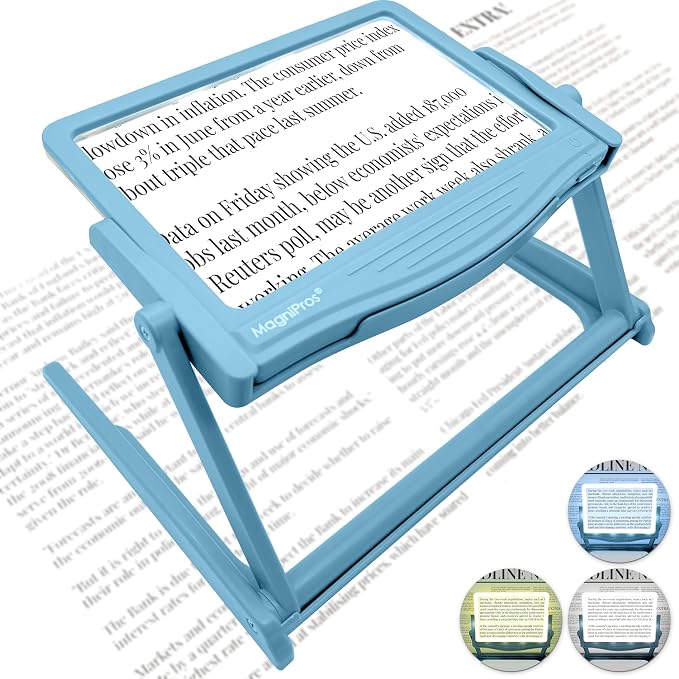 MagniPros 5X Large LED Hands-Free Full Page Magnifying Glass by MagniPros