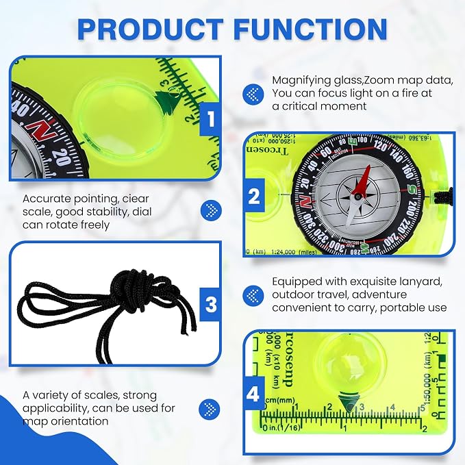 Outdoor Compass with Adjustable Declination, Navigation and Survival. - Image 3