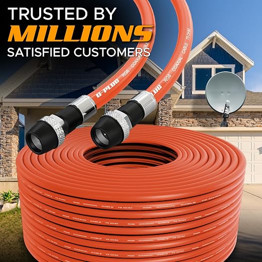 G-PLUG RG6 Coaxial Cable 75FT – Triple Shielded, Waterproof, 75 Ohm - Image 5