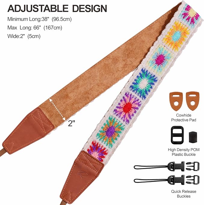 Padwa Lifestyle White Crochet Camera Strap - Image 6