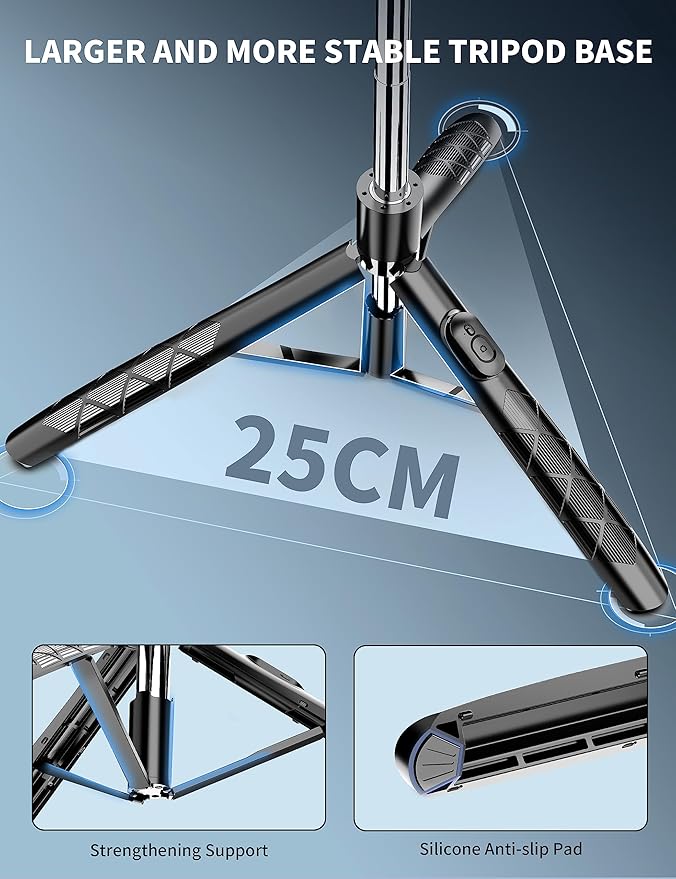 71" Phone Tripod & Selfie Stick, All in One Extendable Cell Phone Tripod - Image 3