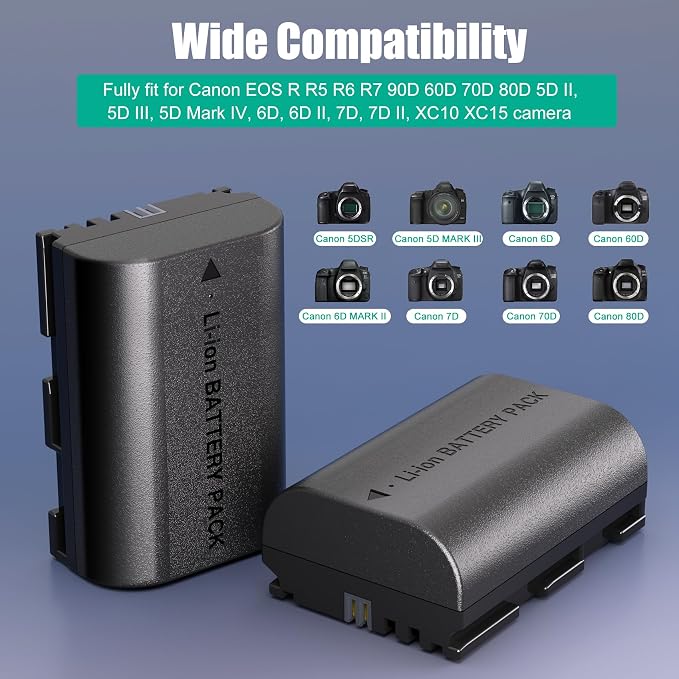 JYJZPB 2-Pack LP-E6N Batteries Compatible - Image 3