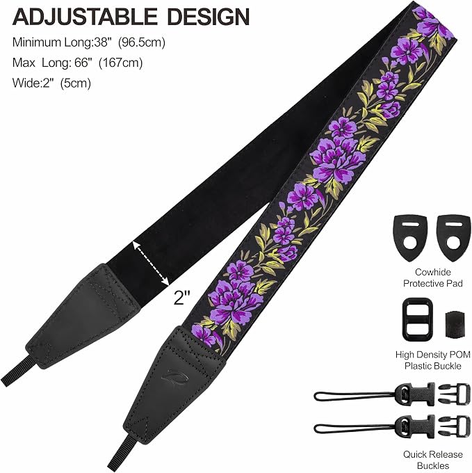 Padwa Lifestyle Purple Rose Camera Strap - Image 6