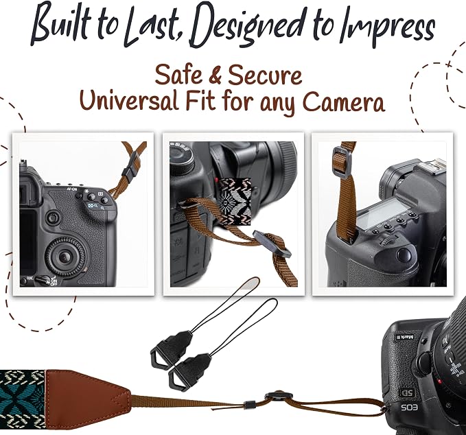Art Tribute Camera Strap, Vintage Embroidered Neck Shoulder & Crossbody Camera - Image 7