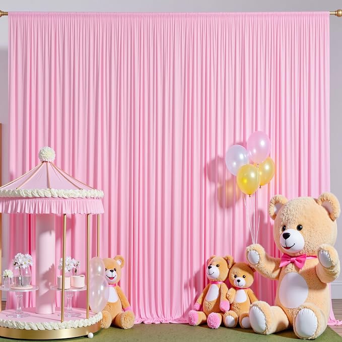 12ft x 10ft Pink Backdrop Curtains - Image 7
