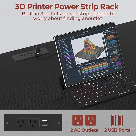 3D Printer Stand with Filament Storage – Heavy Duty Metal 3D Printer Table with - Image 7