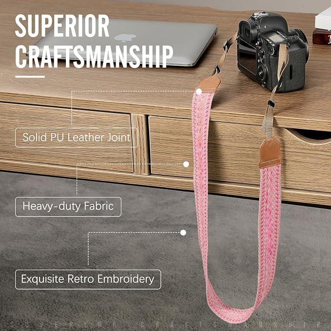 MoKo Camera Strap, Cotton Woven Cute Camera Strap, Adjustable Neck & Shoulder - Image 2