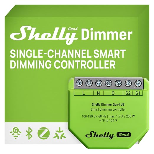 Shelly Dimmer Gen4 US UL, Zigbee Smart Dimming, Compatible by Shelly
