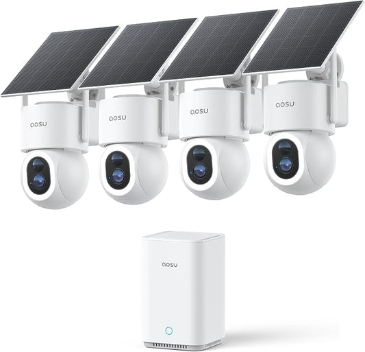 aosu SolarCam D1 Max 4-Cam Kit, 4K Solar Security Cameras Wireless Outdoor by AOSUSecurityOffical