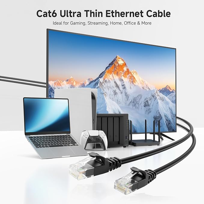 Cable Matters 10Gbps 5-Pack Snagless Cat 6 Ethernet Cable - 7ft - Image 2