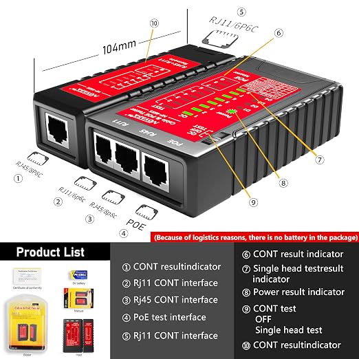 NF-468S RJ45 Network Cable Tester - Image 7