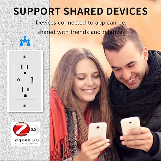 Jinvoo Zigbee Smart Wall Outlet, Requires Zigbee Hub, Compatible - Image 7
