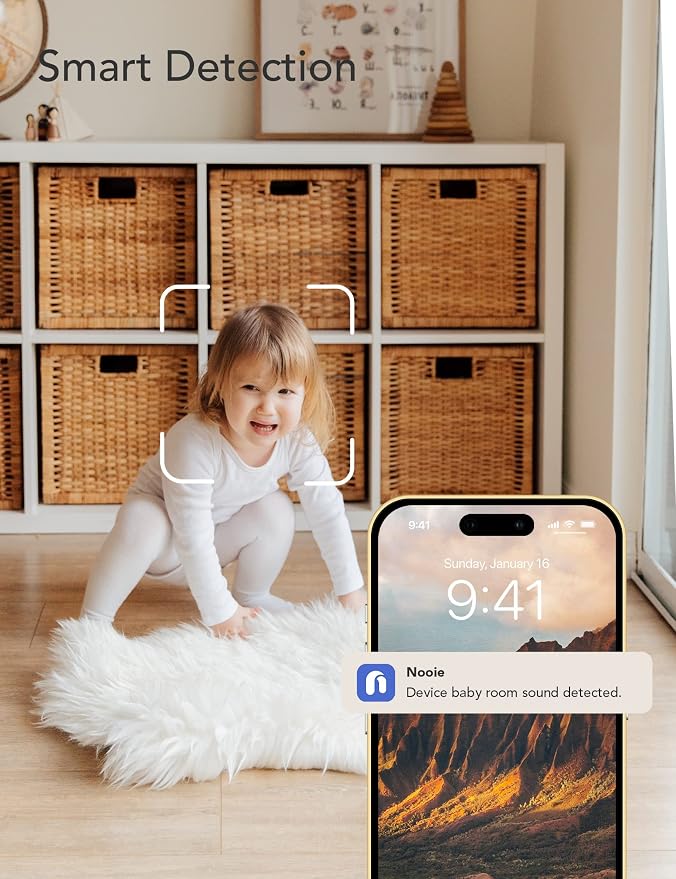 nooie 2K Baby Monitor with SD Card, Baby Monitor with Camera and Audio - Image 8