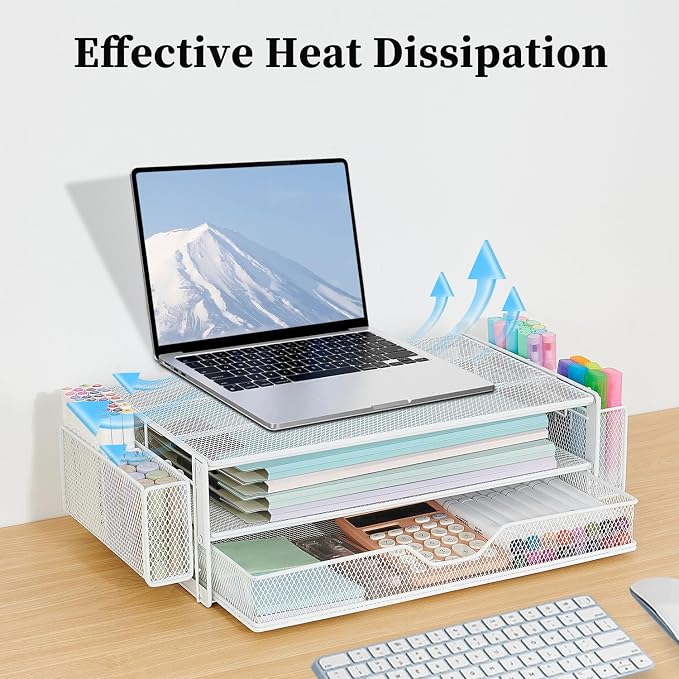 AUPSEN Computer Monitor Stands Riser，2-Tier Desk Organizers and Accessories - Image 6