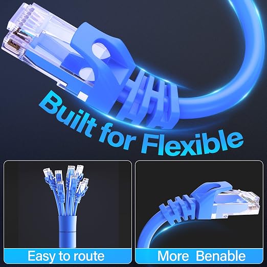 Cat6 Ethernet Cable 10Gbps 3 ft, UTP Ethernet Cable Cat 6, Flexible Bare Copper - Image 4