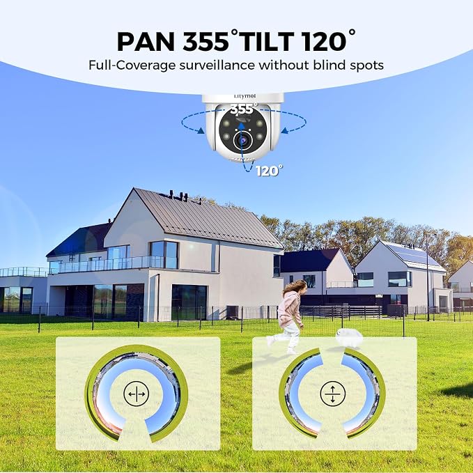 LITYMOL 2K 360° View Security Cameras Wireless Outdoor, Solar Cameras - Image 8
