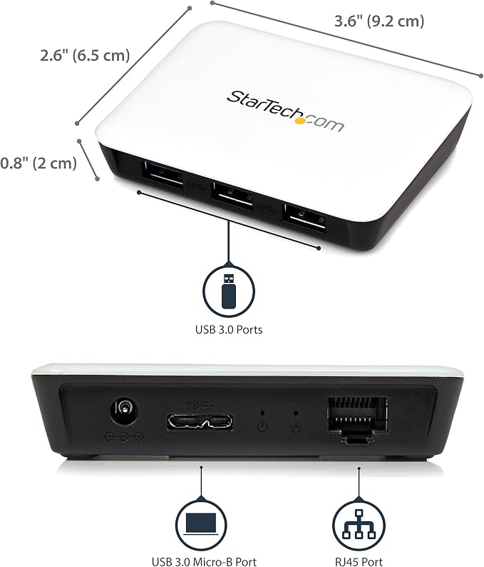 StarTech.com USB 3.0 to Gigabit Ethernet NIC Network Adapter - Image 2