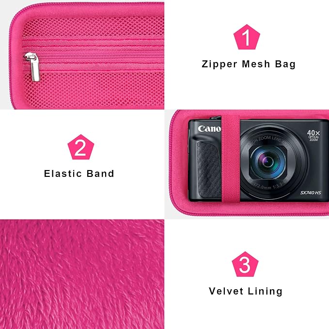 Canboc Carrying Case for Canon PowerShot SX740/ SX730/ SX720/ SX620/ G7X Mark - Image 5