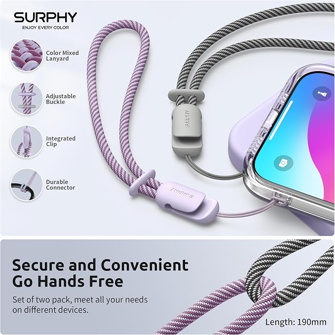 SURPHY 2 Pack Phone Lanyard for Cellphone Case, Phone Wrist Strap for Case - Image 4