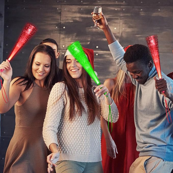 36 Pack Red Glow Fiber Optic Wands Bulk Light up Wand Glow Sticks - Image 6