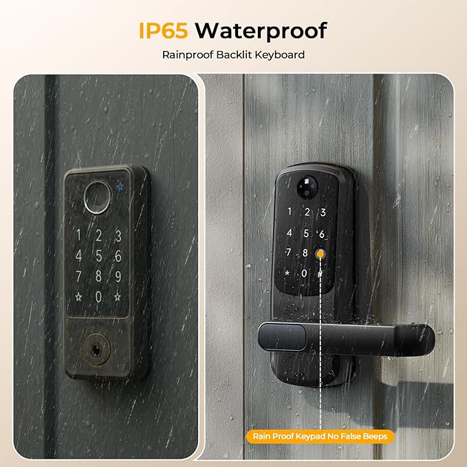 Smart Door Lock with Palm Vein Recognition, Camcamp Keyless Entry Door Lock - Image 8