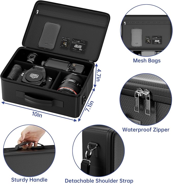 Tamfile Camera Bag for Canon/Sony/Nikon/Mirrorless/DSLR, 4 Dividers, - Image 4