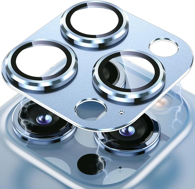 Uyiton for iPhone 13 Pro/iPhone 13 Pro Max Camera Lens Protector, Metal Ring by Uyiton
