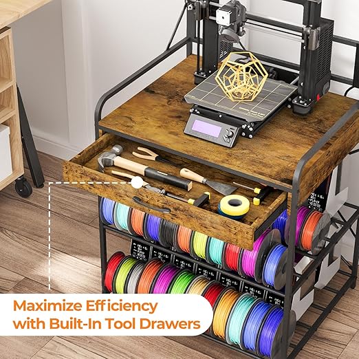 3D Printer Stand with Power Hub and Top Storage Shelf – Heavy Duty X-Bracket - Image 4