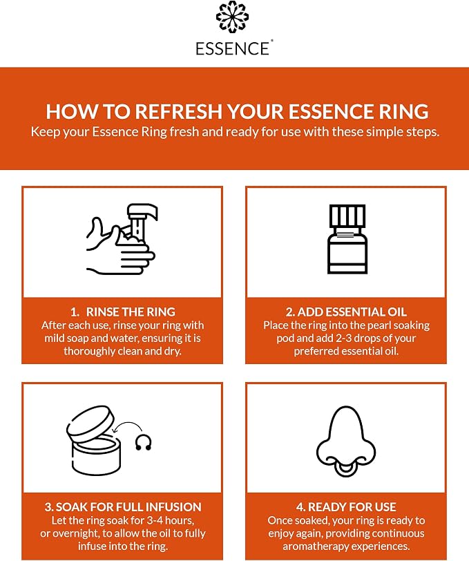 Essence Wearable Aromatherapy Nasal Diffuser – Orange Essential Oil Nose Ring - Image 5