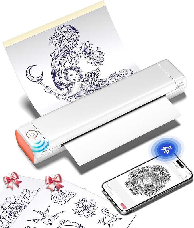 Phomemo Tattoo Stencil Printer, M08F Wireless Thermal Tattoo Printer by Phomemo